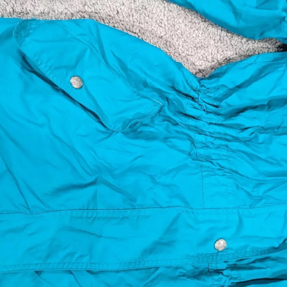 Woolrich Vintage Women's Zip Up Rain Coat Teal Blue Packable Waist Elastic M - Picture 4 of 11